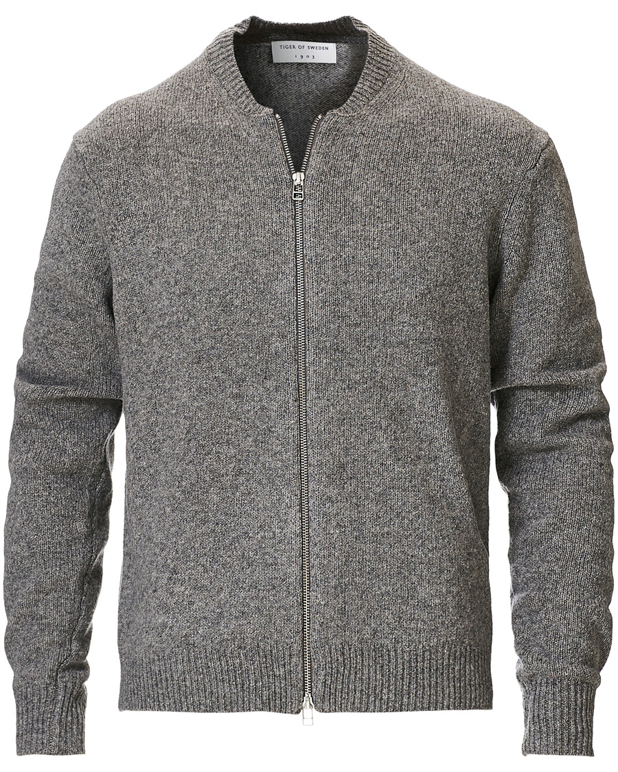 Herre | Gensere | Tiger of Sweden | Morchella Wool Full Zip Grey