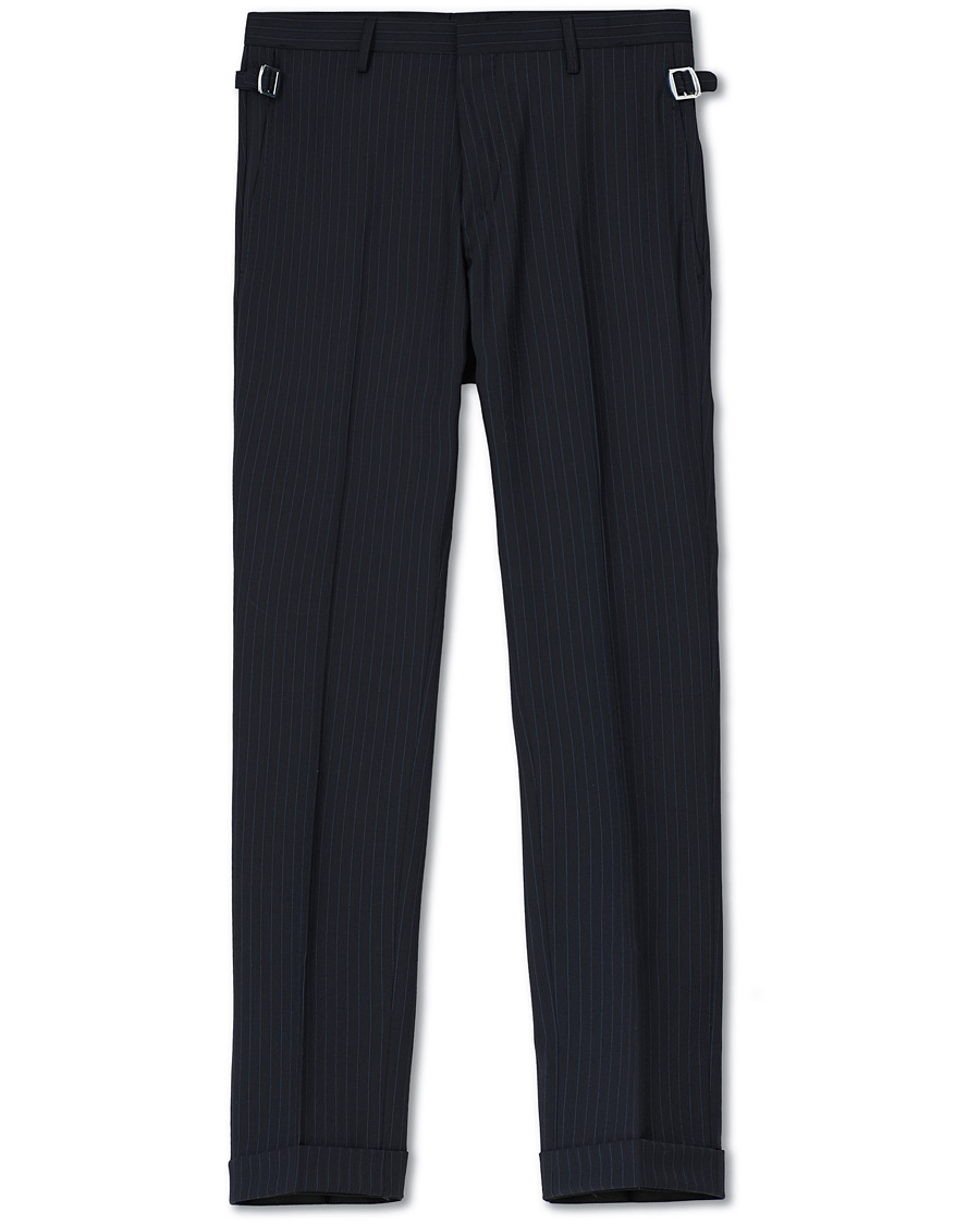 Herre | Bukser | Tiger of Sweden | Tretton Side Adjusters Pleated Trousers Navy Stripe