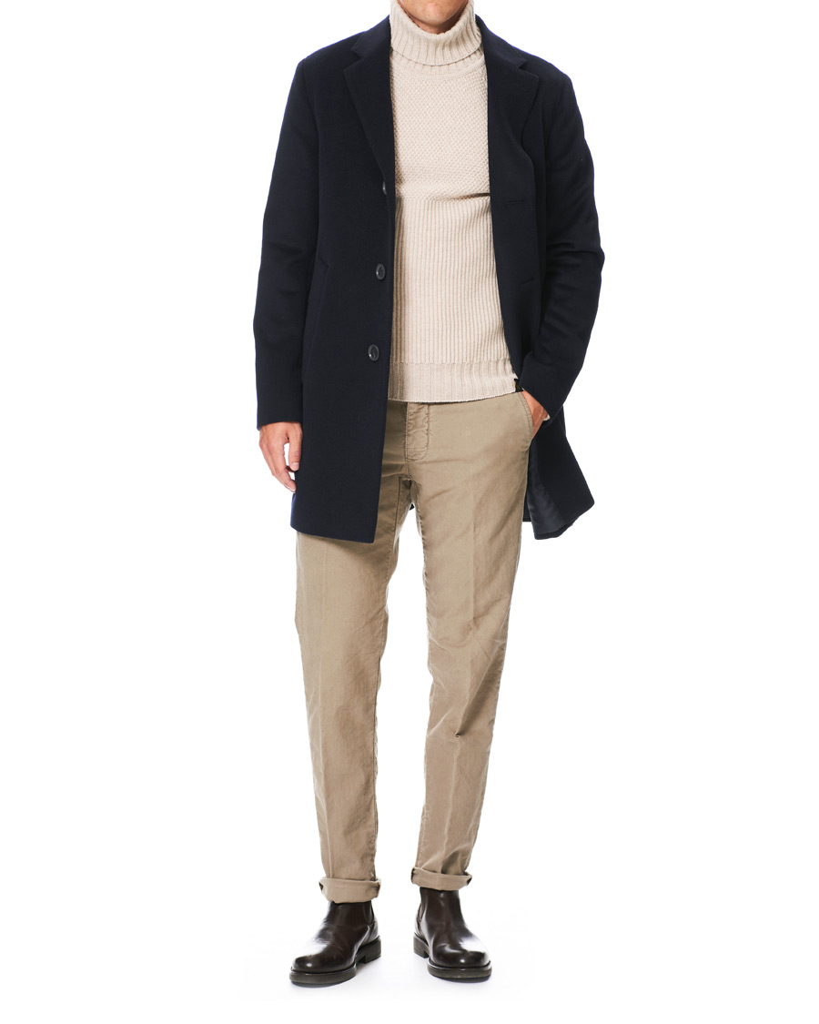 Herre | Jakker | Oscar Jacobson | Storvik Wool/Cashmere Coat Navy