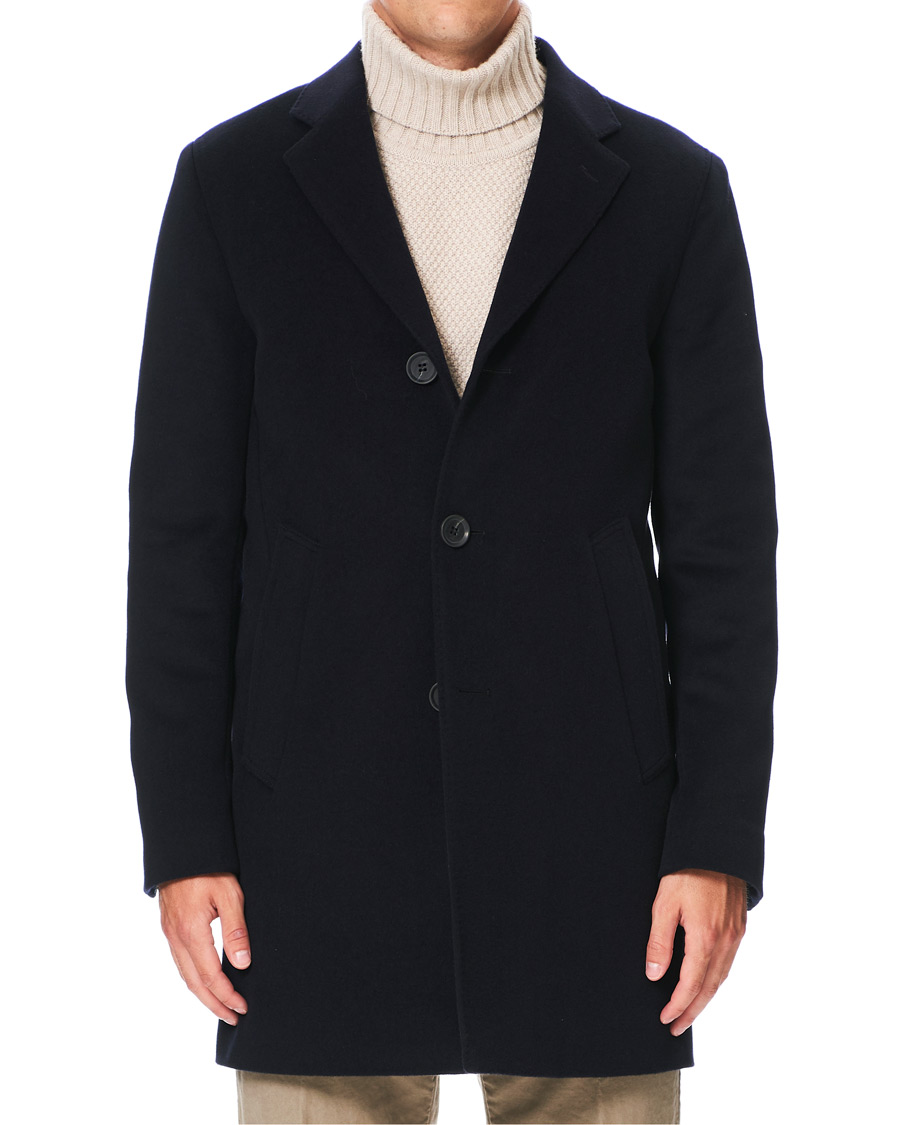 Herre | Jakker | Oscar Jacobson | Storvik Wool/Cashmere Coat Navy