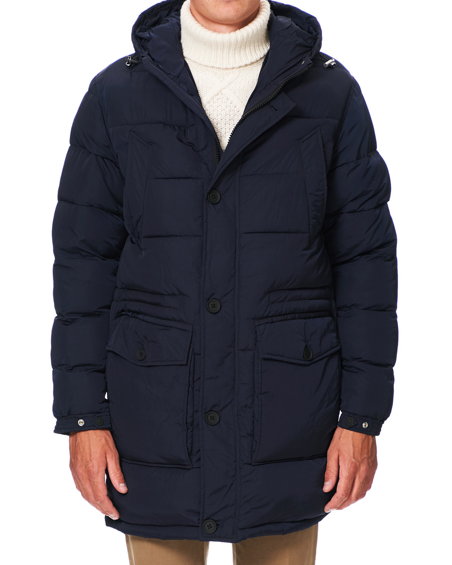 Herre | Jakker | Oscar Jacobson | Clayton Lightweight Puffer Coat Navy