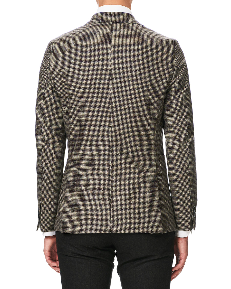 Herre | Dressjakker | Oscar Jacobson | Erik Double Breasted Houndtooth Blazer Beige