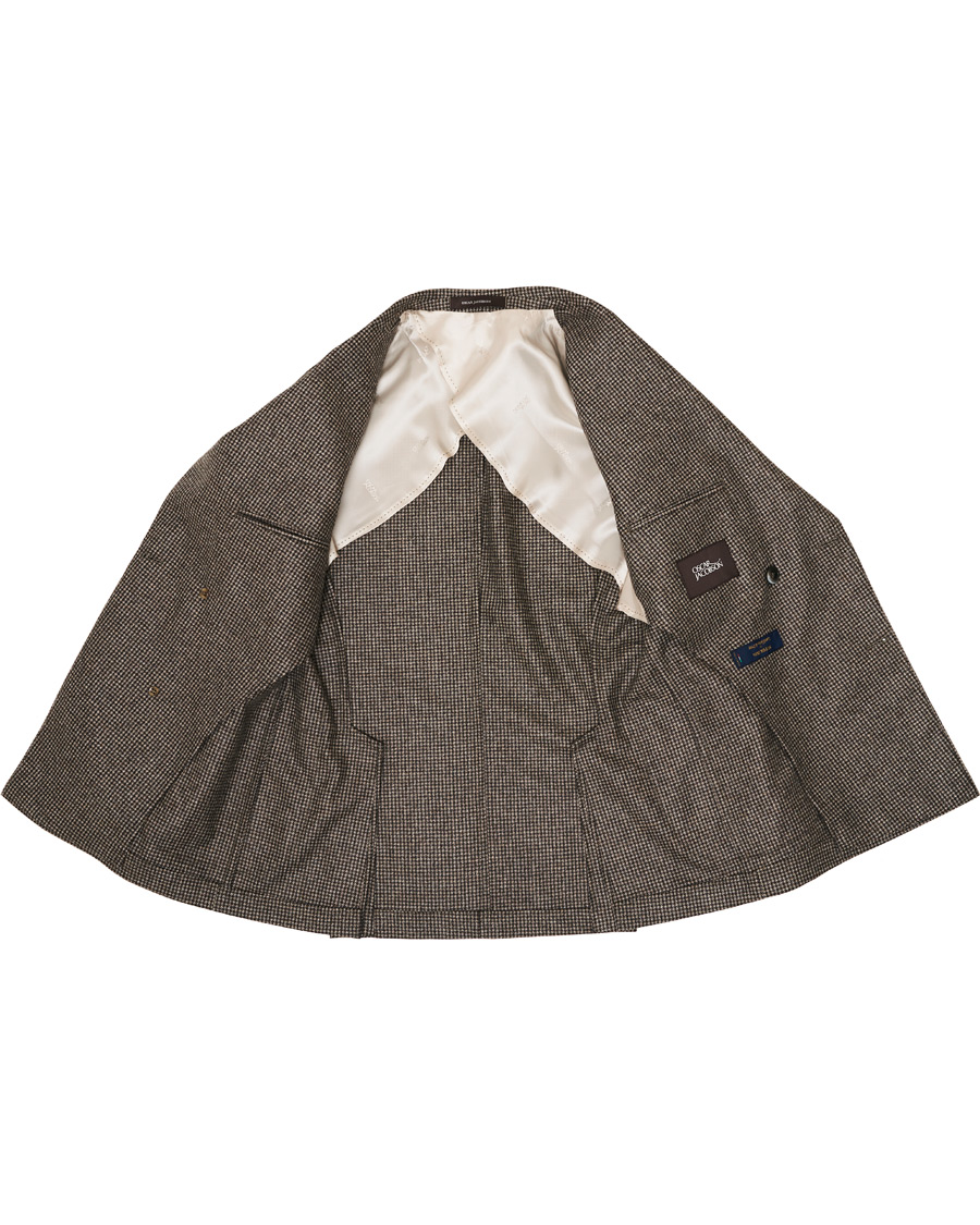 Herre | Dressjakker | Oscar Jacobson | Erik Double Breasted Houndtooth Blazer Beige