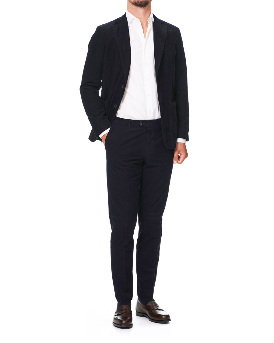 Herre | Dressjakker | Oscar Jacobson | Egel Patch Pocket Baby Cord Blazer Navy