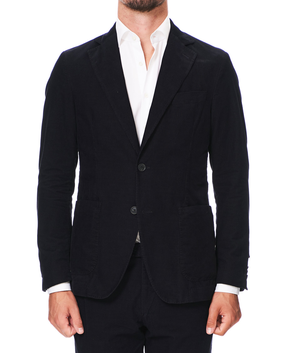 Herre | Dressjakker | Oscar Jacobson | Egel Patch Pocket Baby Cord Blazer Navy