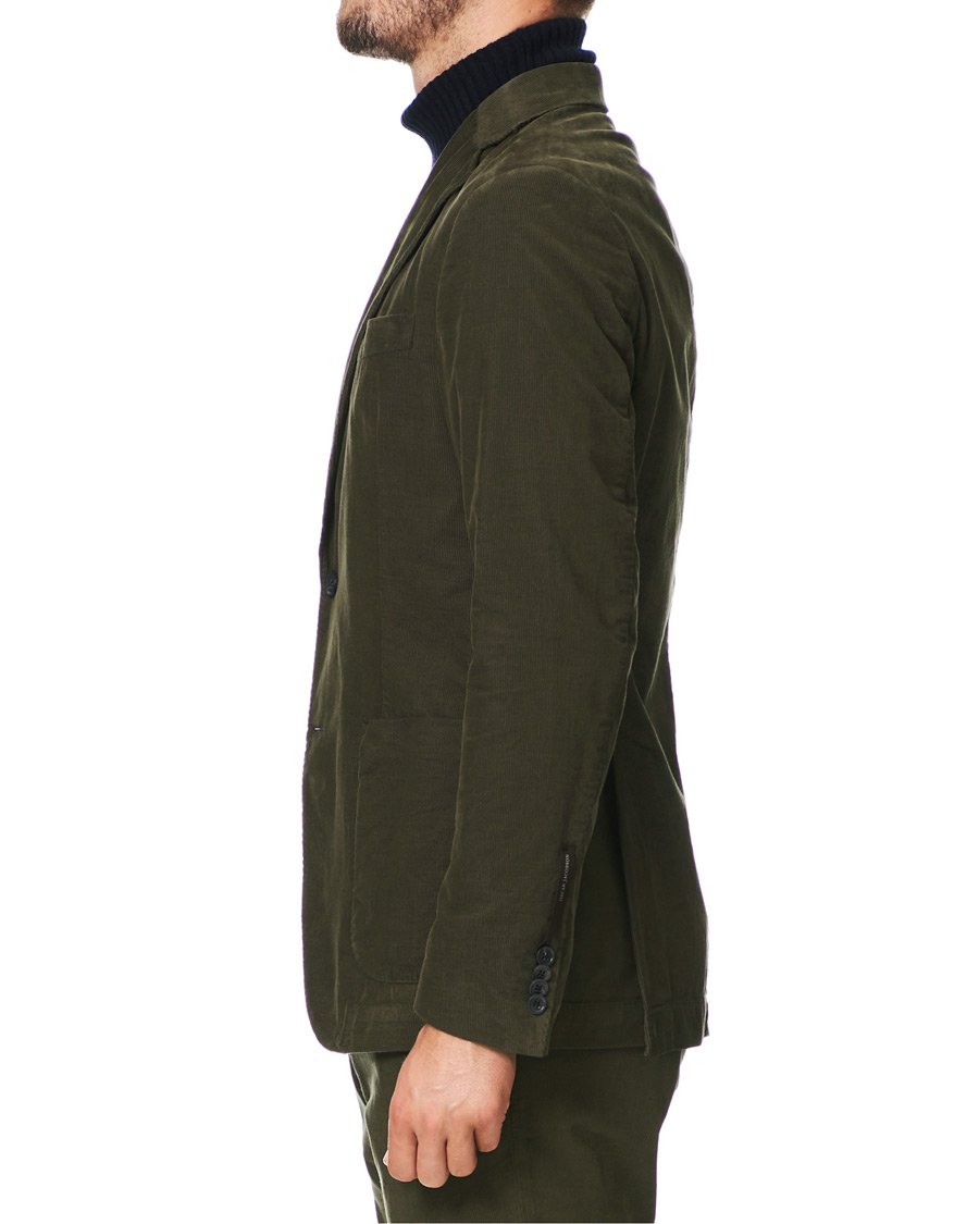 Herre | Dressjakker | Oscar Jacobson | Egel Patch Pocket Baby Cord Blazer Olive