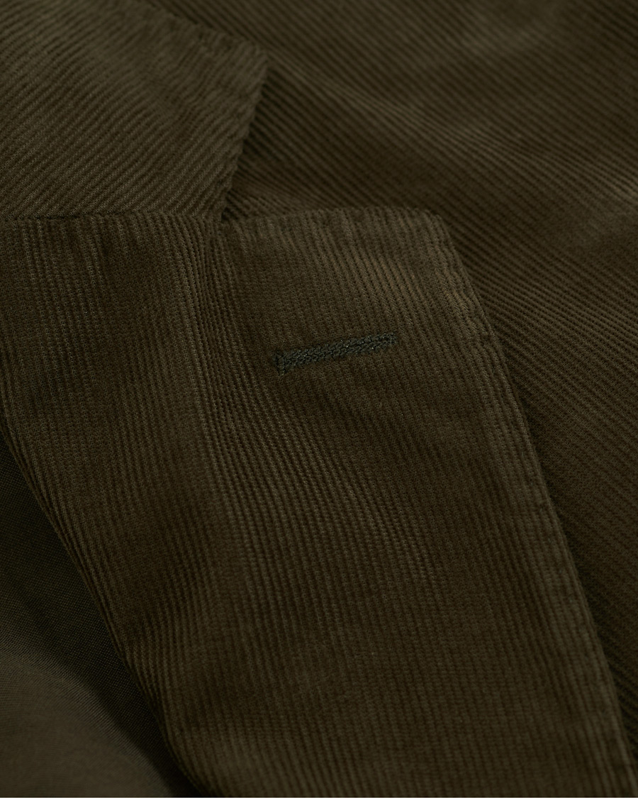 Herre | Dressjakker | Oscar Jacobson | Egel Patch Pocket Baby Cord Blazer Olive