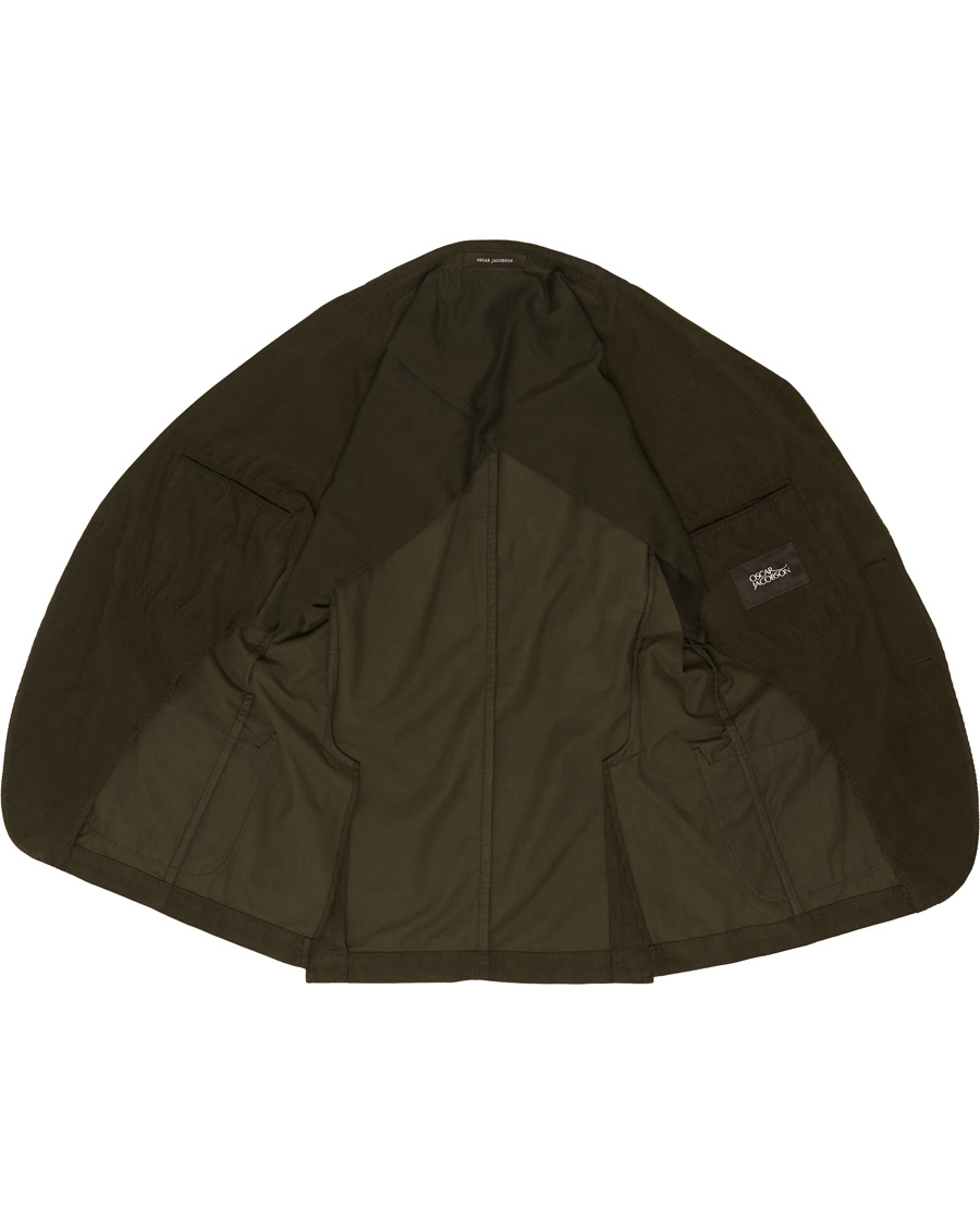 Herre | Dressjakker | Oscar Jacobson | Egel Patch Pocket Baby Cord Blazer Olive
