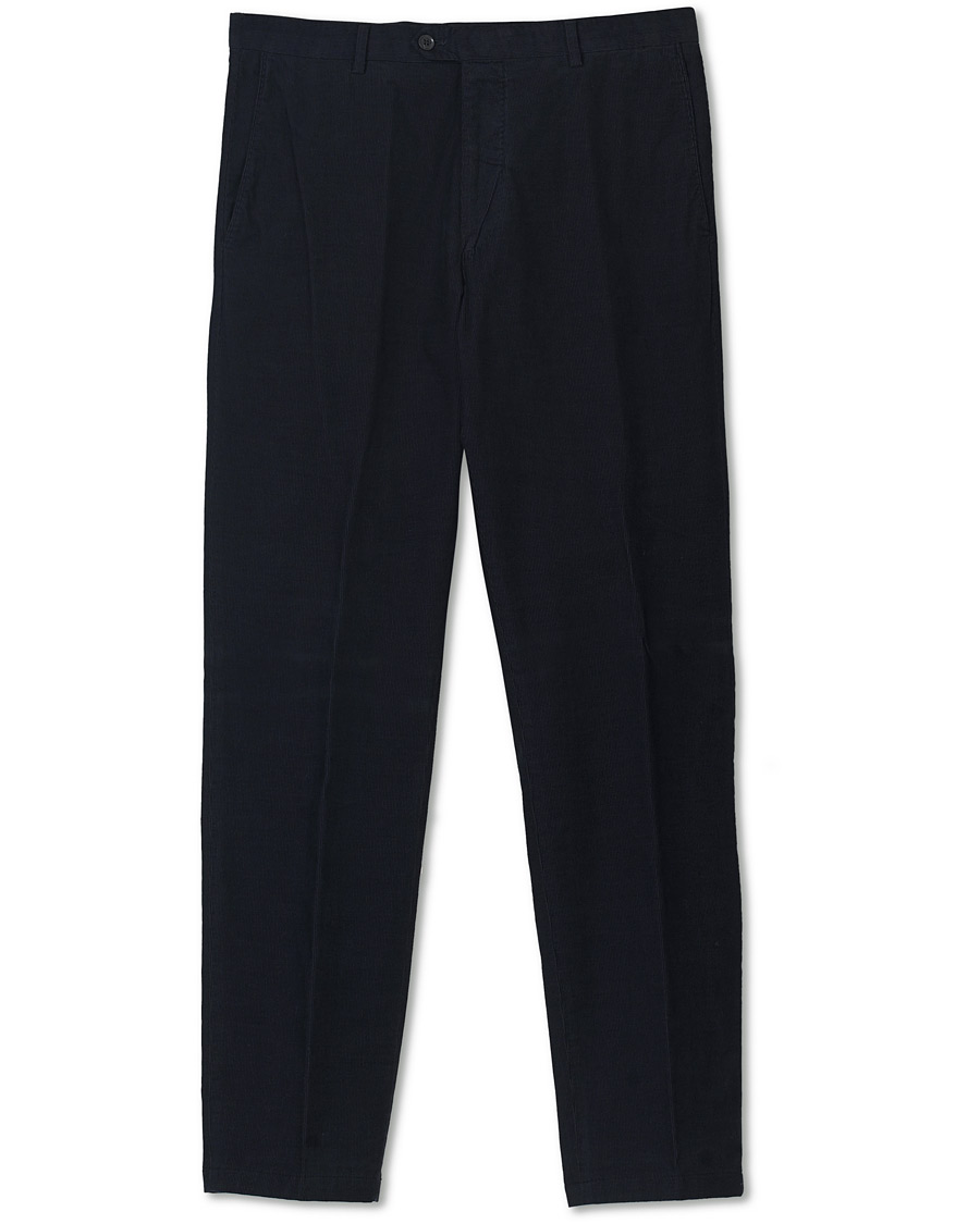 Herre | Bukser | Oscar Jacobson | Denz Baby Cord Trousers Navy