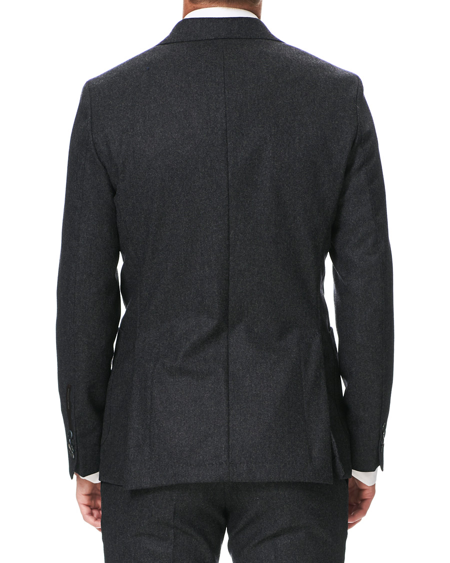 Herre | Dressjakker | Oscar Jacobson | Egel Patch Pocket Flannel Blazer Charcoal