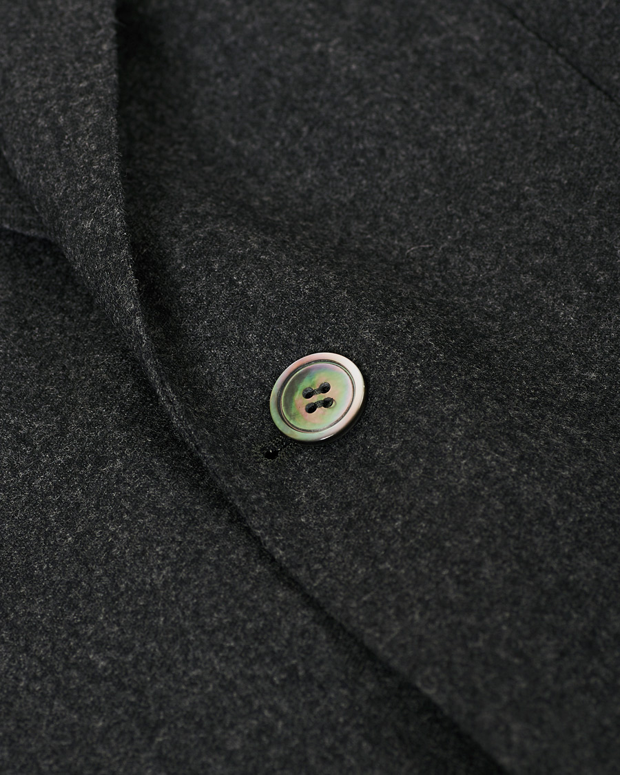 Herre | Dressjakker | Oscar Jacobson | Egel Patch Pocket Flannel Blazer Charcoal