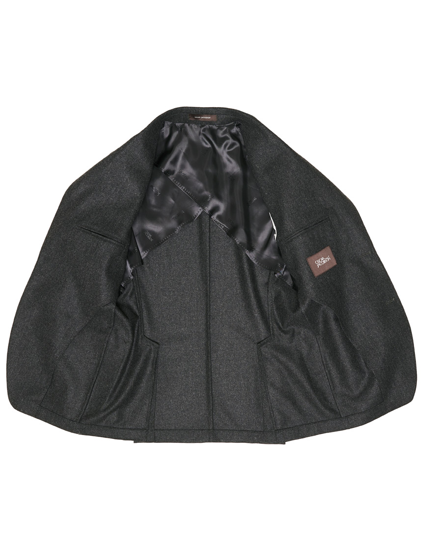 Herre | Dressjakker | Oscar Jacobson | Egel Patch Pocket Flannel Blazer Charcoal