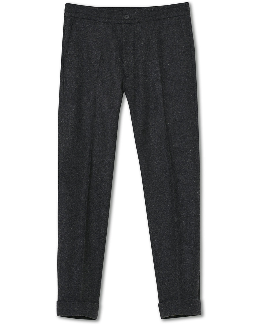 Herre | Bukser | Oscar Jacobson | Nolan Drawstring Wool Trousers Grey