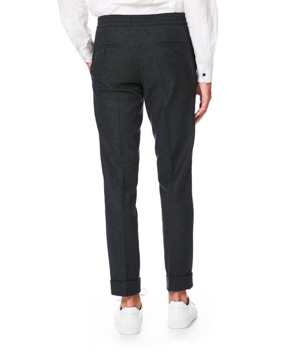 Herre | Bukser | Oscar Jacobson | Nolan Drawstring Wool Trousers Grey