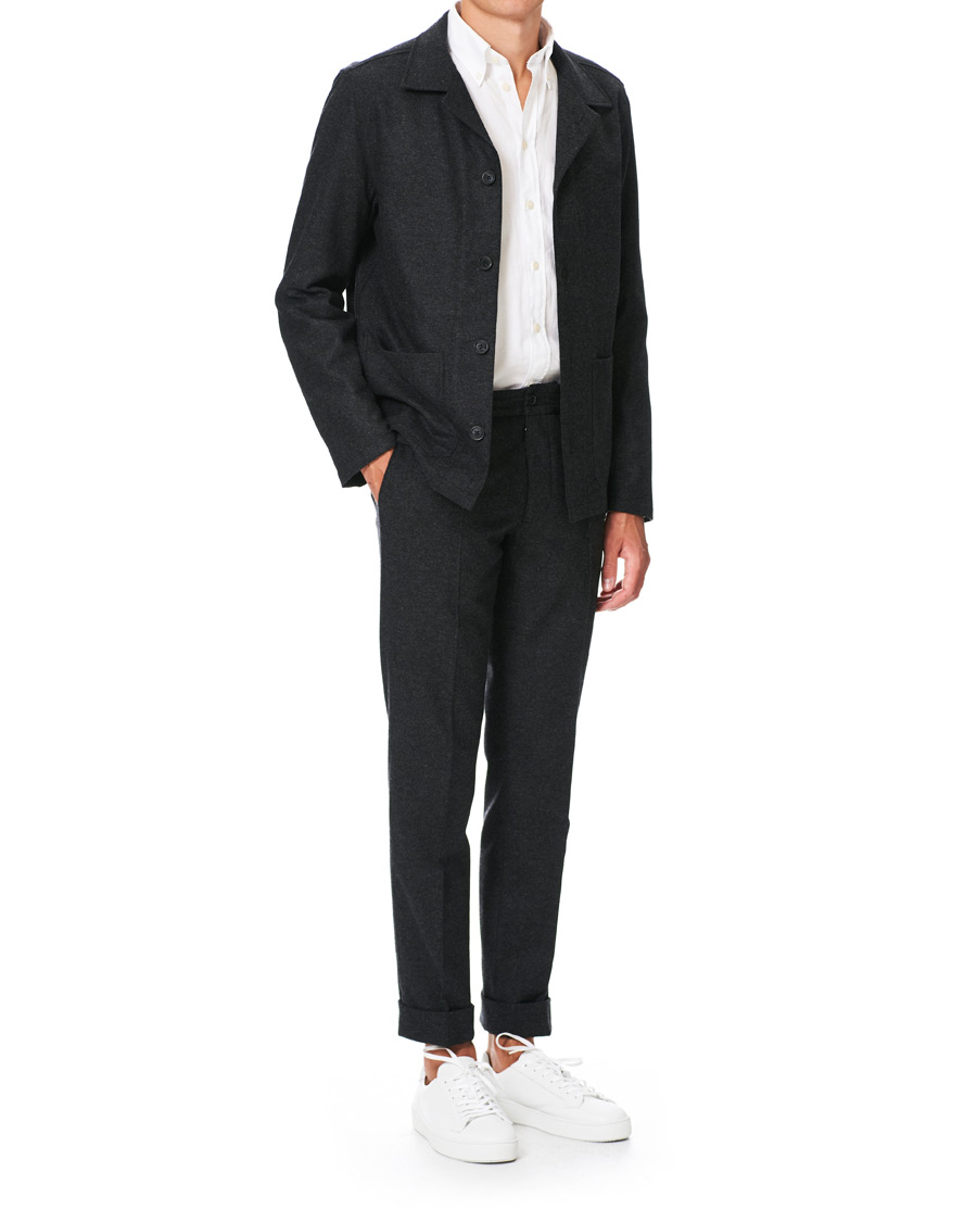 Herre | Skjorter | Oscar Jacobson | Hampus Wool Shirt Jacket Grey