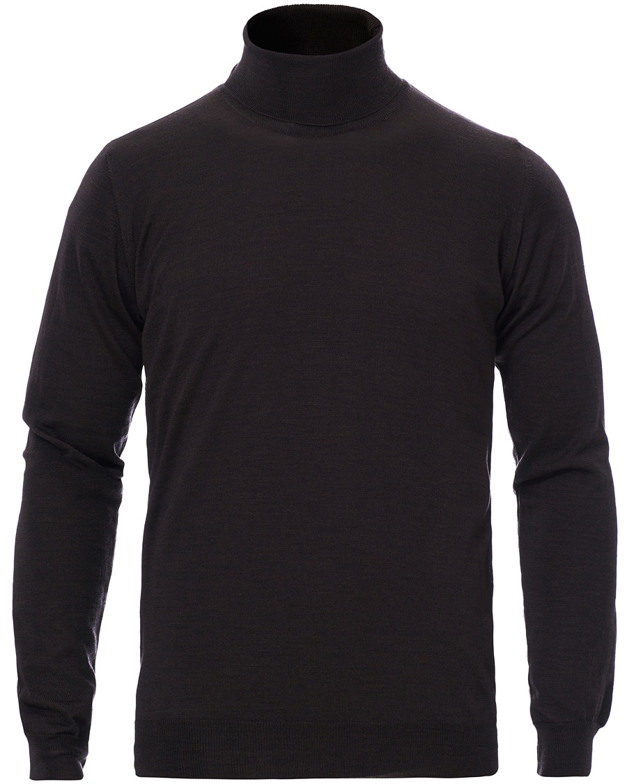 Herre | Gensere | Oscar Jacobson | Cole Extra Fine Merino Rollneck Brown