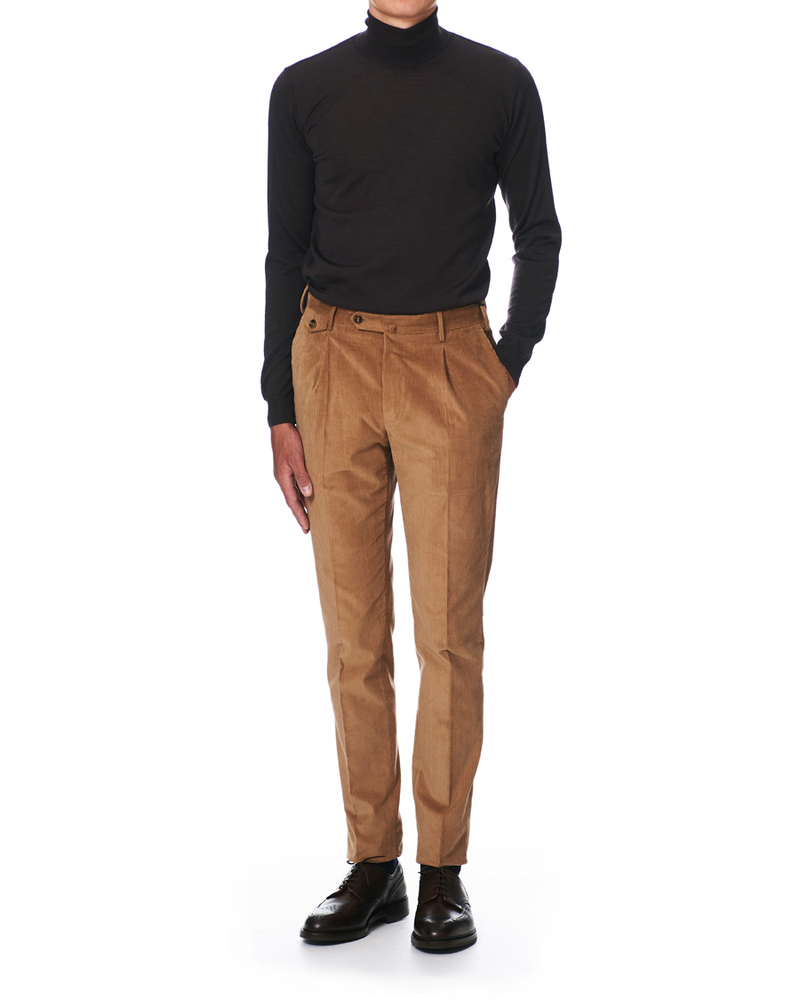 Herre | Gensere | Oscar Jacobson | Cole Extra Fine Merino Rollneck Brown