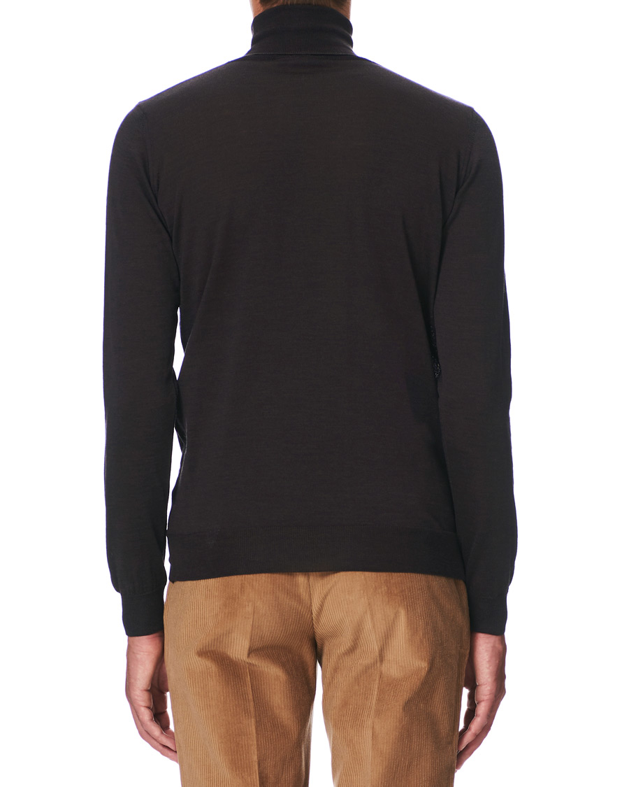 Herre | Gensere | Oscar Jacobson | Cole Extra Fine Merino Rollneck Brown