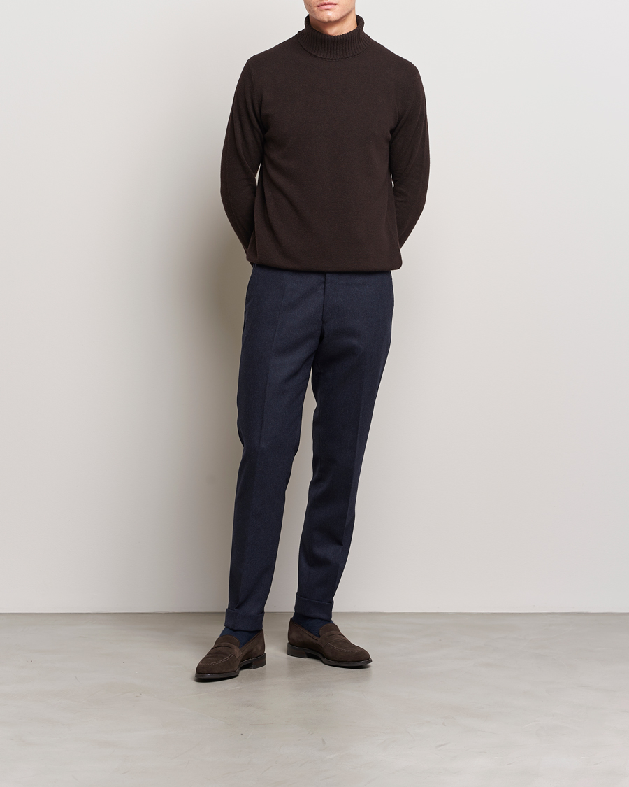 Herre | Gensere | Oscar Jacobson | Salim Wool/Cashmere Rollneck Brown