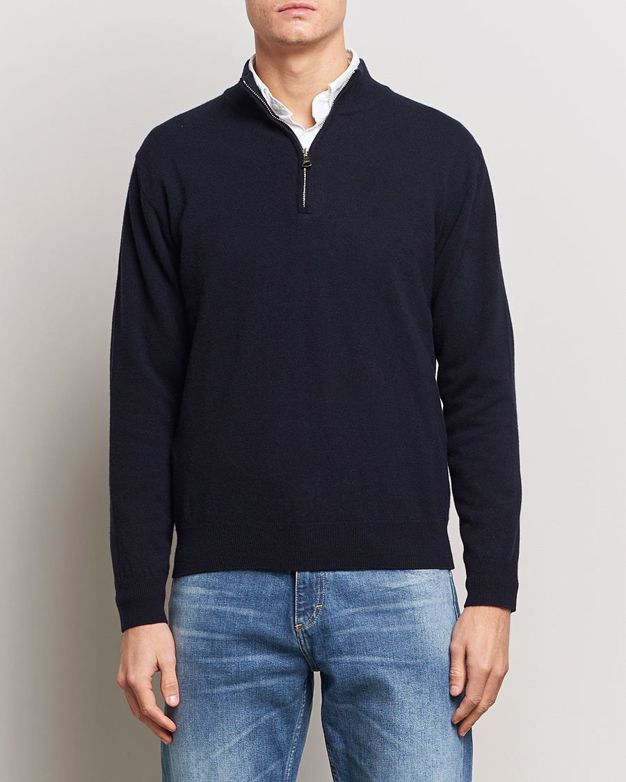 Herre |  | Oscar Jacobson | Patton Wool/Cashmere Half Zip Navy