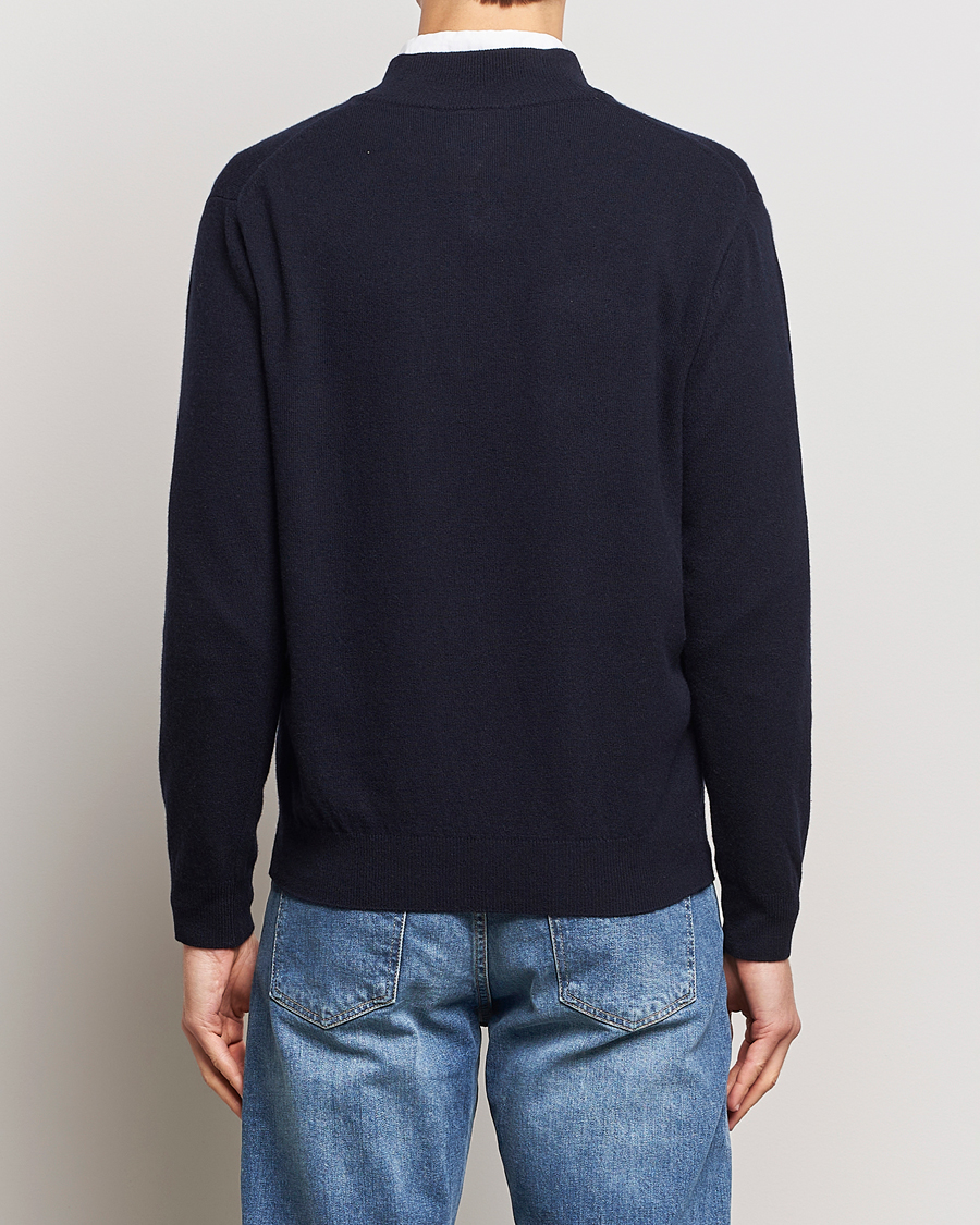 Herre | Gensere | Oscar Jacobson | Patton Wool/Cashmere Half Zip Navy