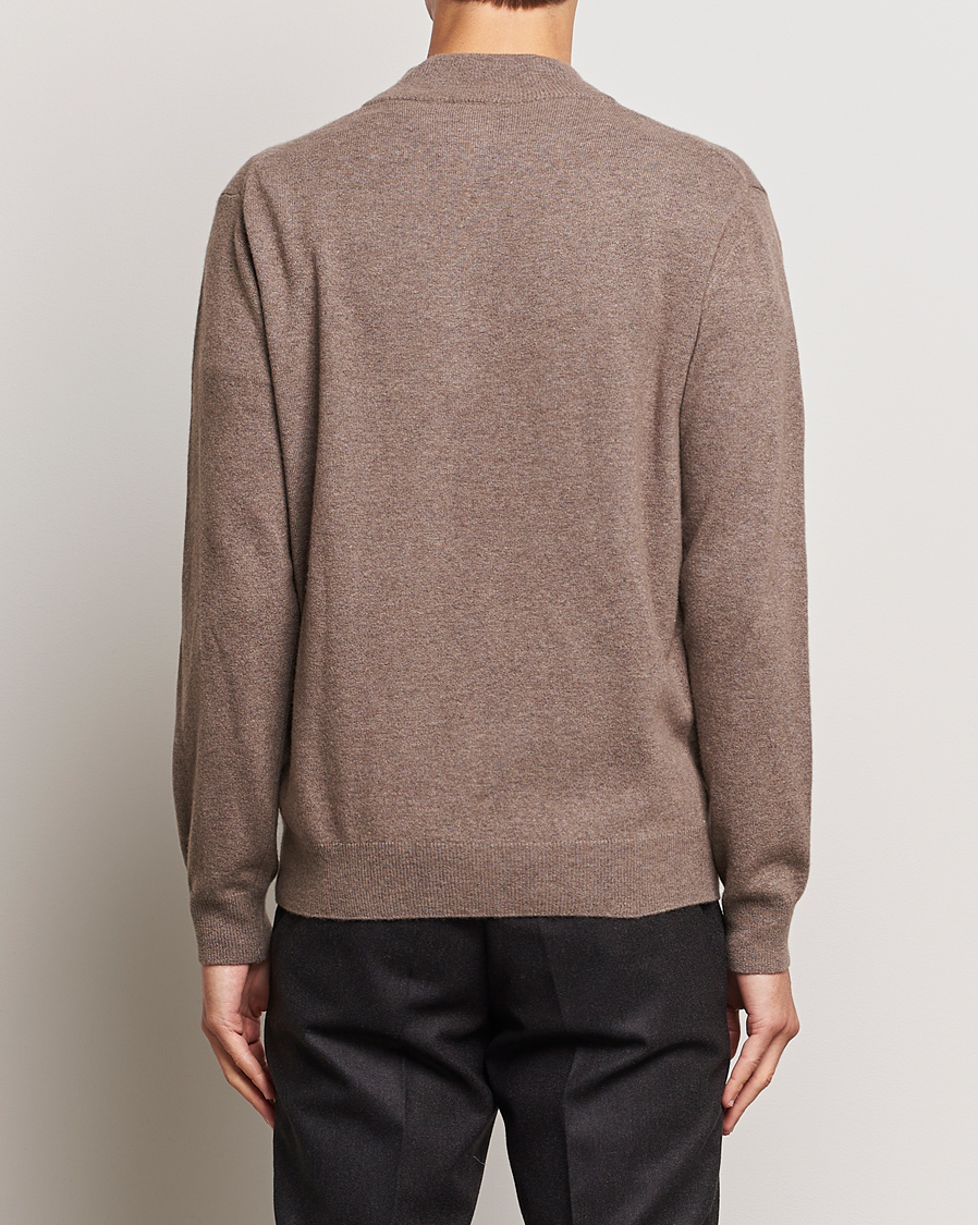 Herre | Gensere | Oscar Jacobson | Patton Wool/Cashmere Half Zip Light Brown