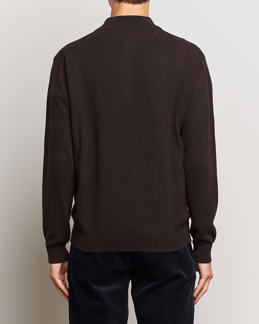 Herre | Gensere | Oscar Jacobson | Patton Wool/Cashmere Half Zip Brown