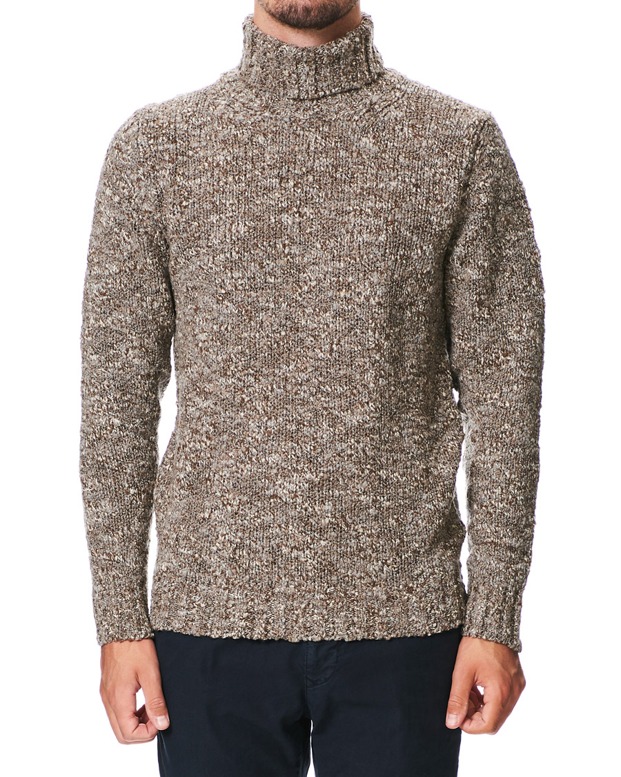 Herre | Gensere | Oscar Jacobson | Kristopher Boucle Wool Rollneck Beige