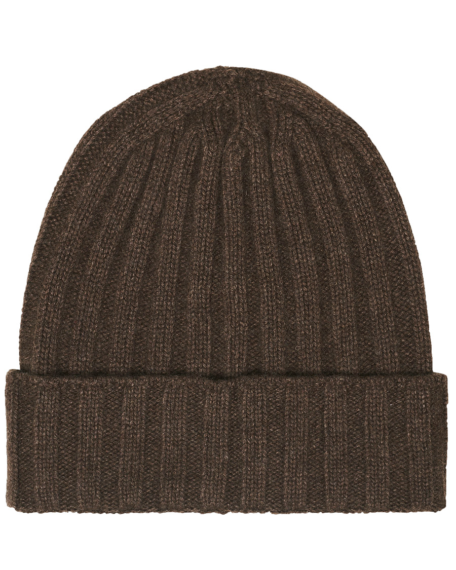 Herre | Oscar Jacobson Cashmere Ribbed Beanie Brown | Oscar Jacobson | Cashmere Ribbed Beanie Brown