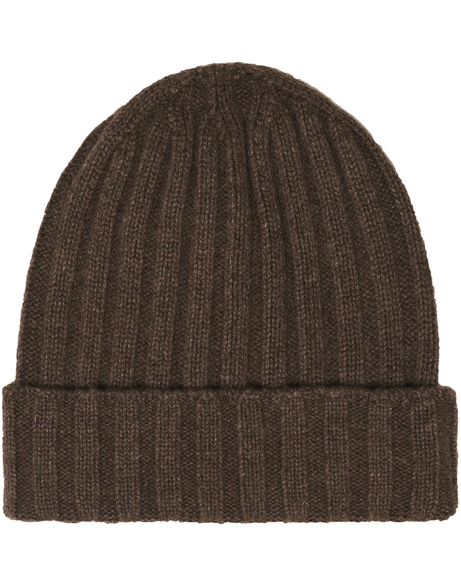 Herre | Oscar Jacobson Cashmere Ribbed Beanie Brown | Oscar Jacobson | Cashmere Ribbed Beanie Brown