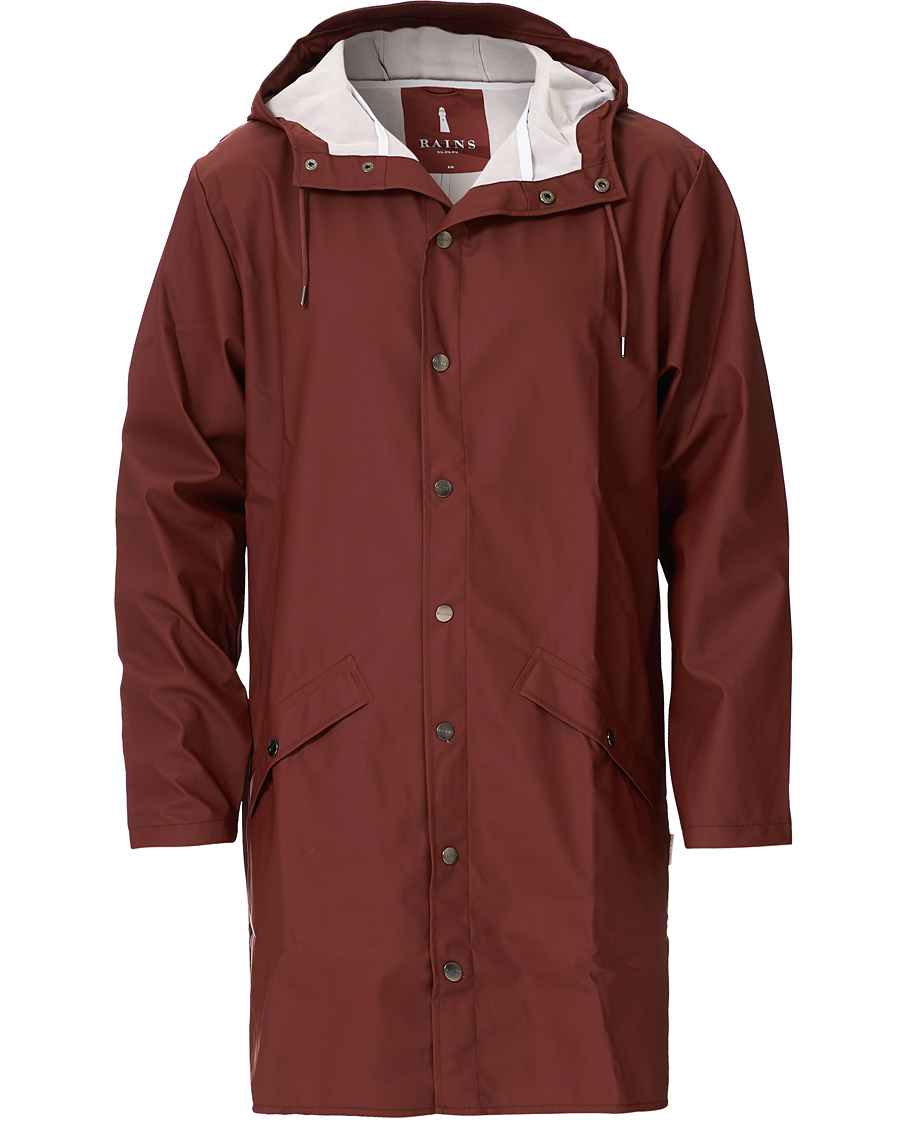 Herre | Jakker | RAINS | Long Jacket Maroon