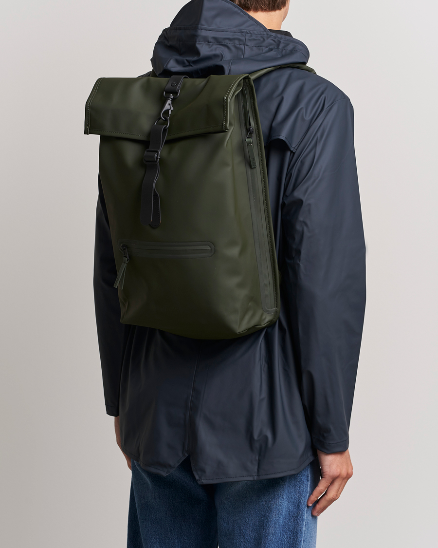 Herre | Vesker | RAINS | Rolltop Rucksack Green