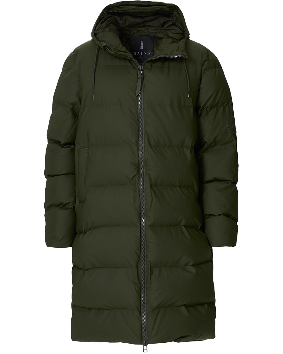 Herre | Jakker | RAINS | Waterproof Long Puffer Jacket Green