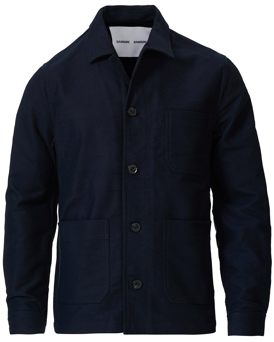 Herre | Skjorter | Samsøe Samsøe | Samsøe & Samsøe Cotton Worker Jacket Sky Captain