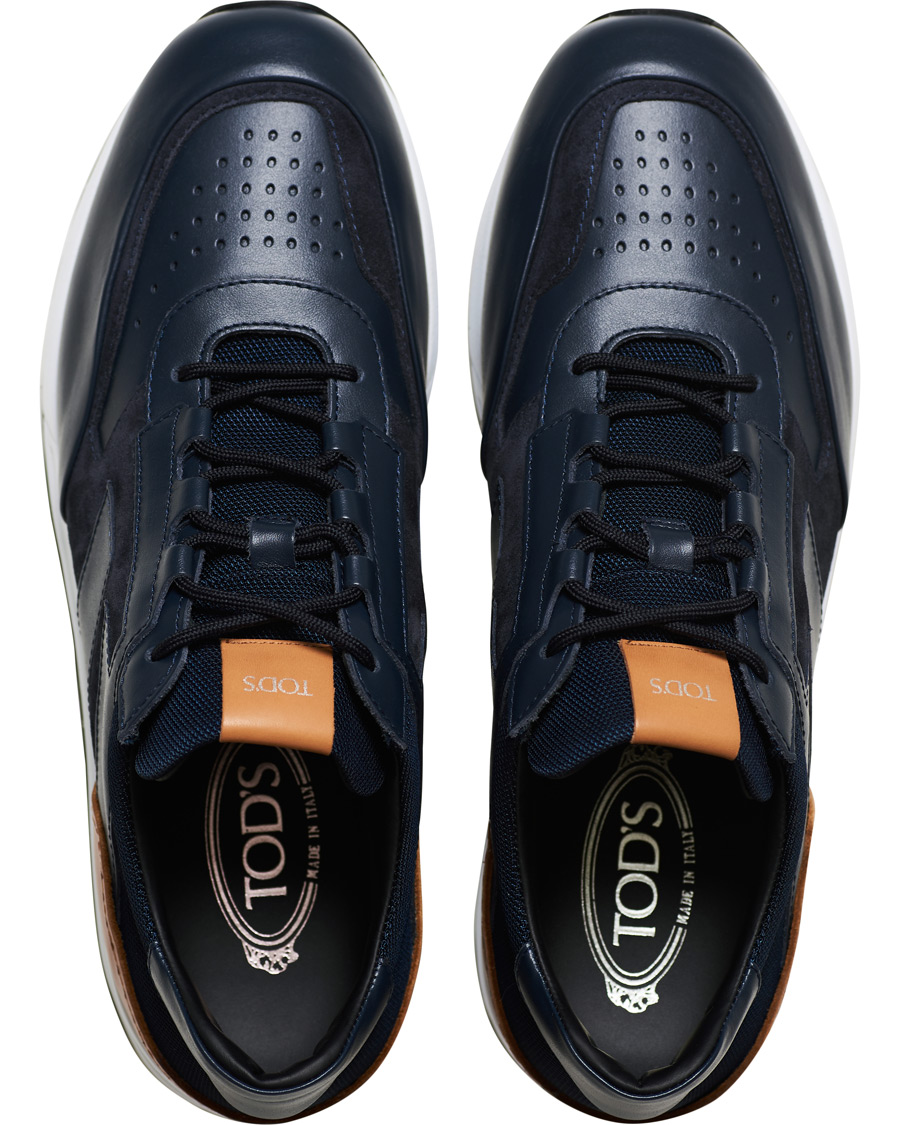 Herre | Tod's Allaciato Luxury Running Sneaker Navy Calf | Tod's | Allaciato Luxury Running Sneaker Navy Calf