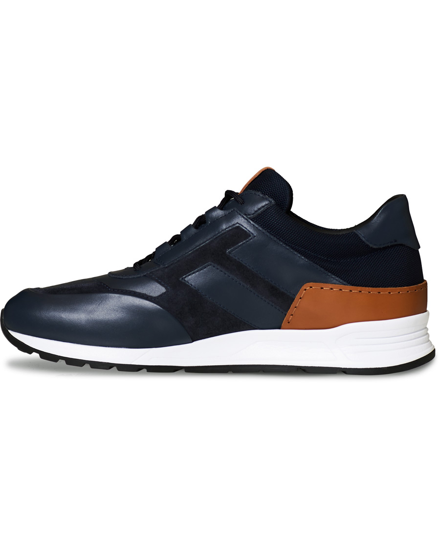 Herre | Tod's Allaciato Luxury Running Sneaker Navy Calf | Tod's | Allaciato Luxury Running Sneaker Navy Calf