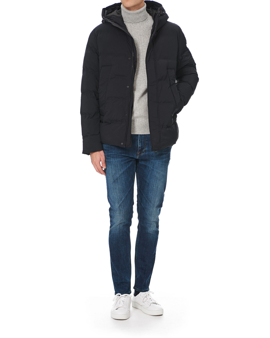 Herre | Jakker | Tommy Hilfiger | Hooded Stretch Bomber Jacket Black