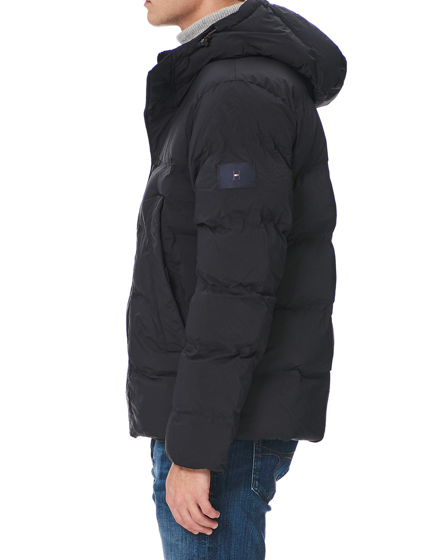 Herre | Jakker | Tommy Hilfiger | Hooded Stretch Bomber Jacket Black