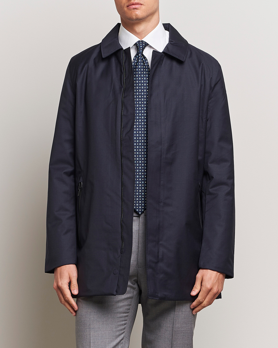 Herre | Møt Regnet Med Stil | UBR | Regulator Coat Savile Dark Navy Wool