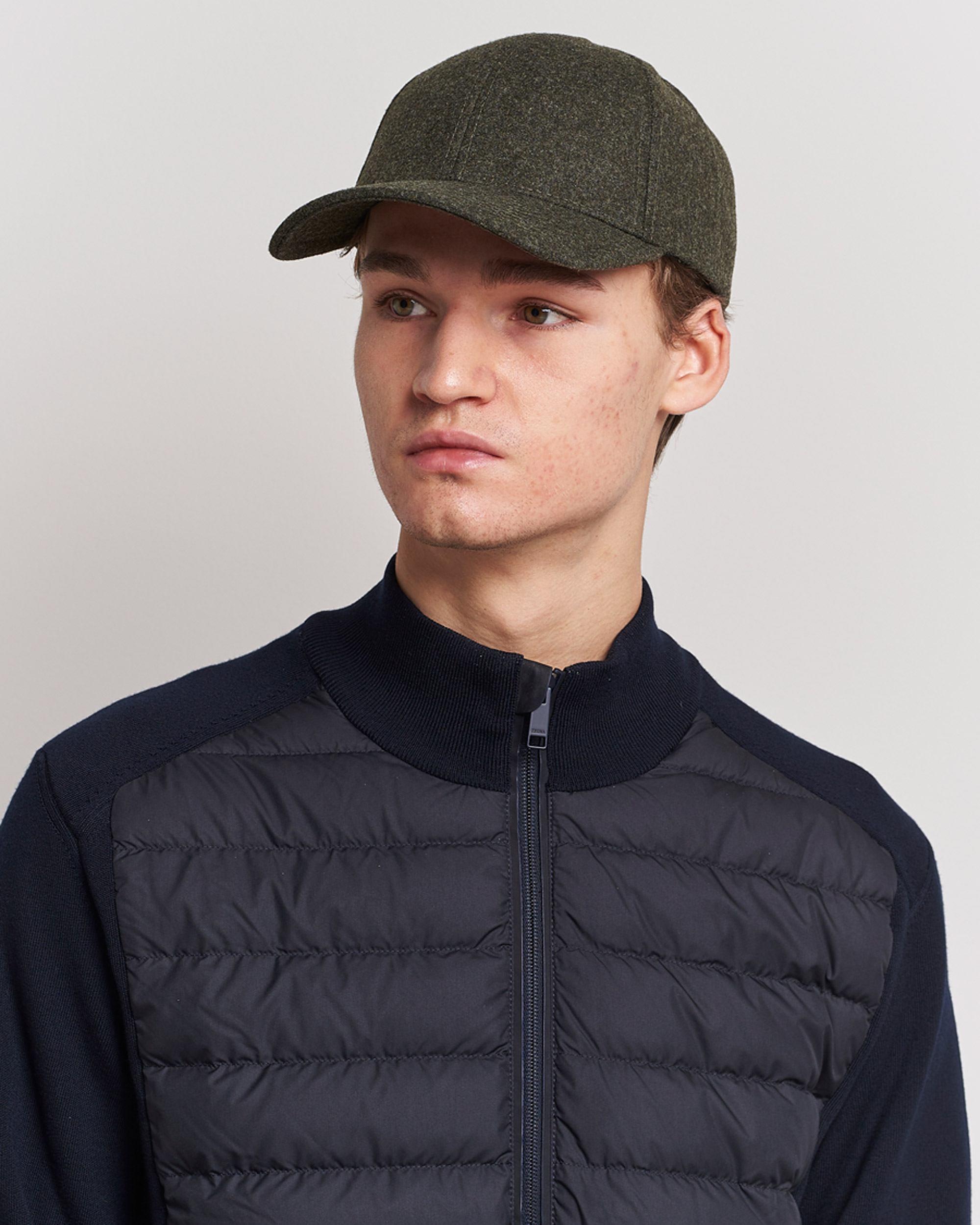 Herre | Assesoarer | Varsity Headwear | Flannel Baseball Cap Forest Green