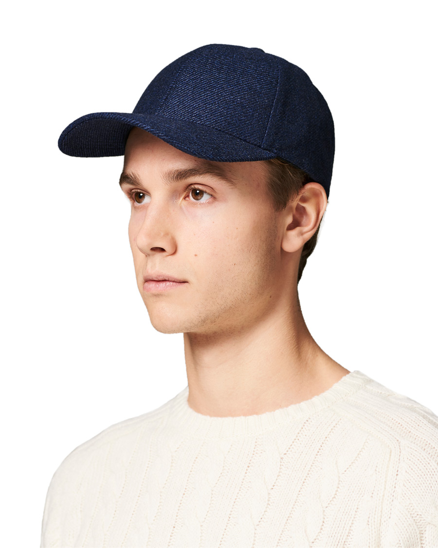 Herre | Varsity Headwear Loro Piana Cashmere Baseball Cap Navy | Varsity Headwear | Loro Piana Cashmere Baseball Cap Navy