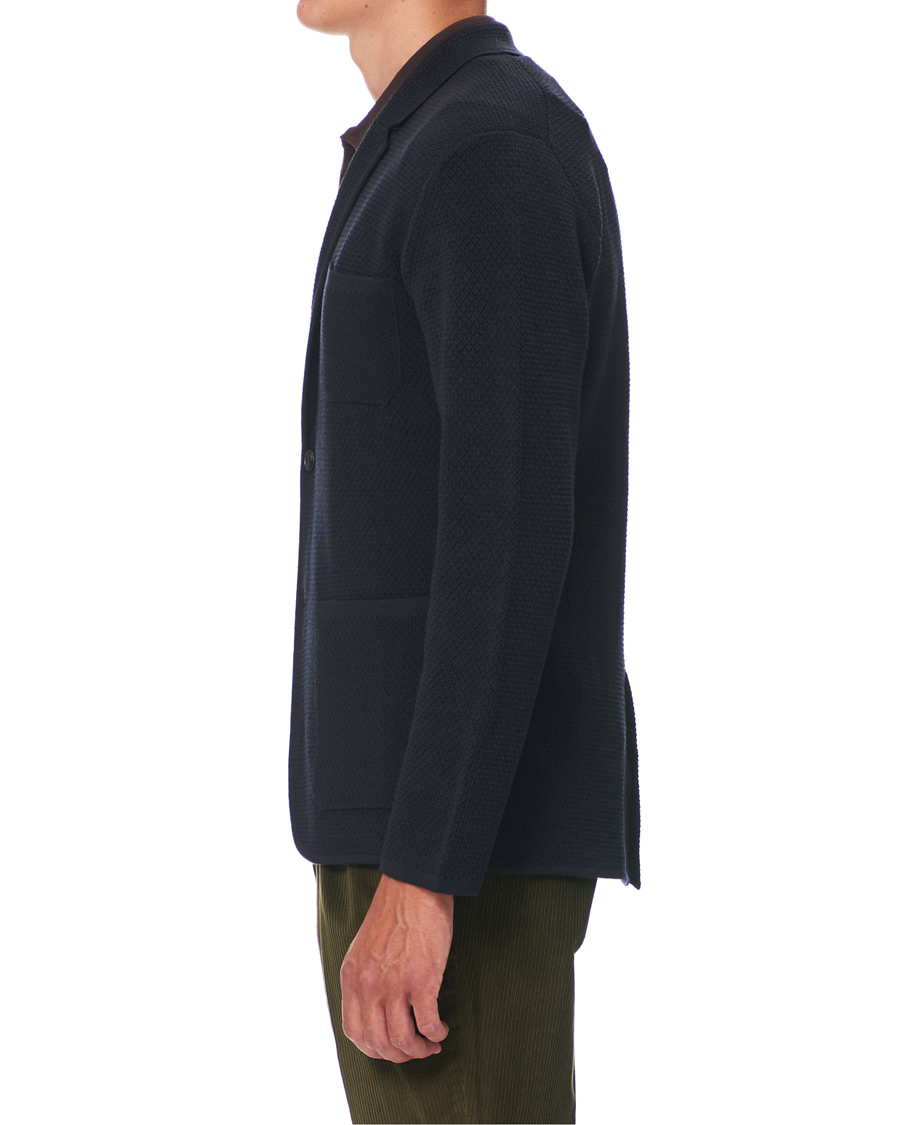 Herre | Dressjakker | Z Zegna | Deconstructed Knitted Blazer Navy Blue