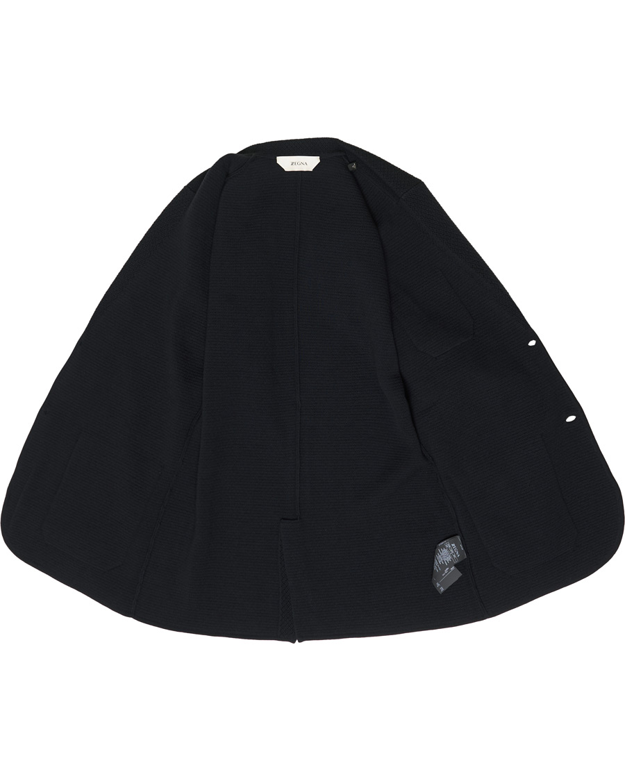 Herre | Dressjakker | Z Zegna | Deconstructed Knitted Blazer Navy Blue