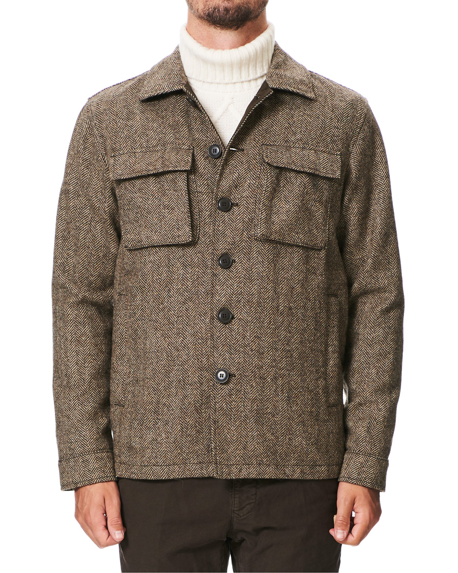 Herre | Jakker | Aspesi | Tigre Tweed Jacket Grey Herringbone