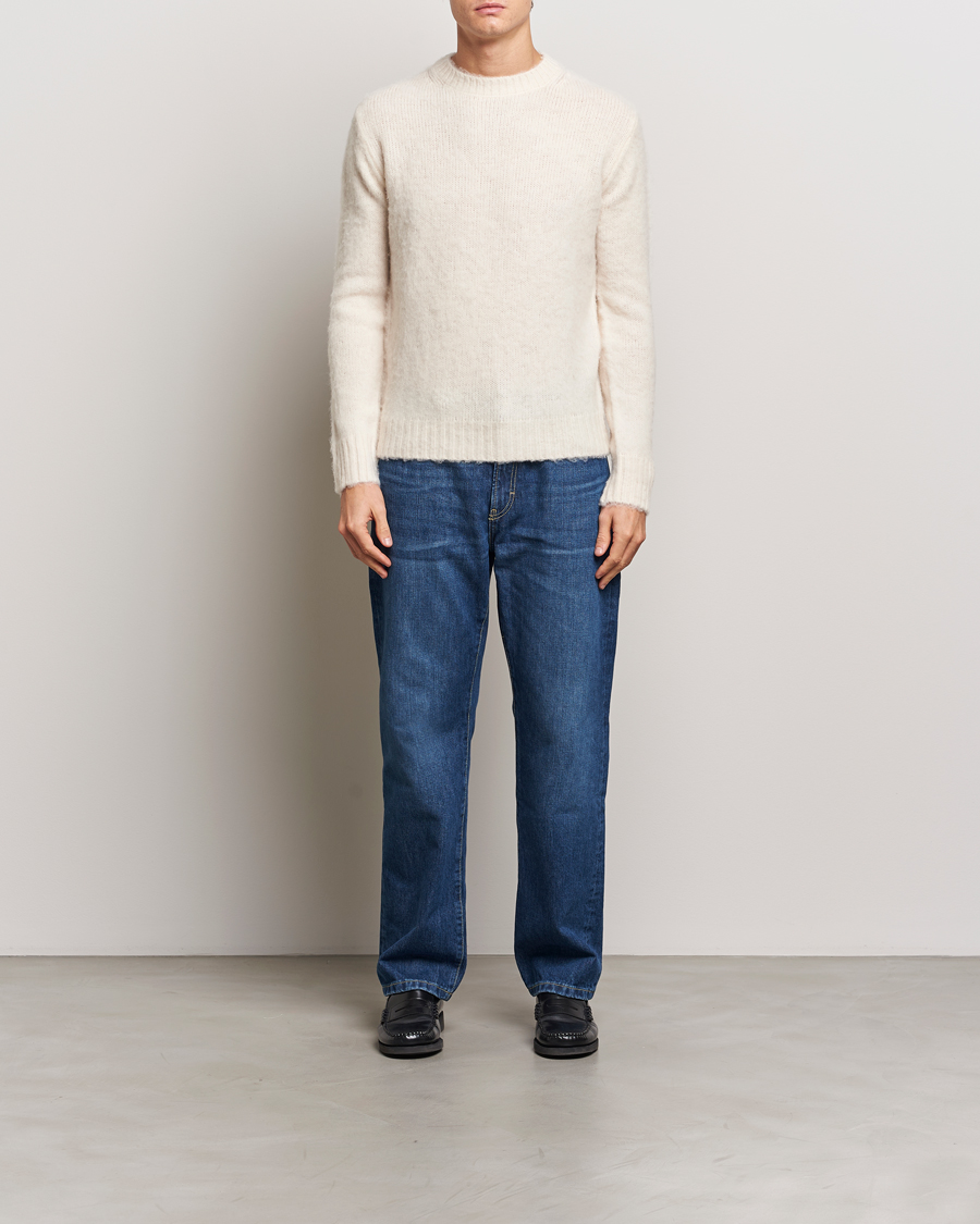 Herre | Gensere | Aspesi | Brushed Shetland Sweater Cream