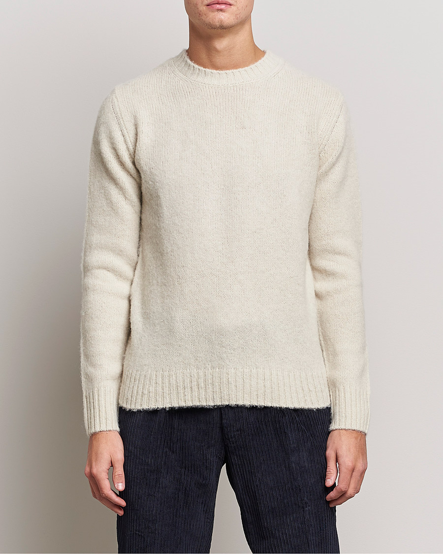 Herre | Gensere | Aspesi | Brushed Shetland Sweater Naturale