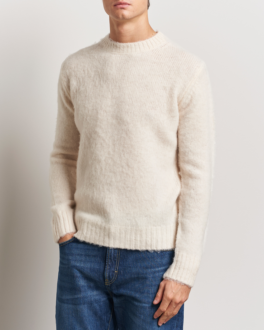 Herre | Gensere | Aspesi | Brushed Shetland Sweater Cream