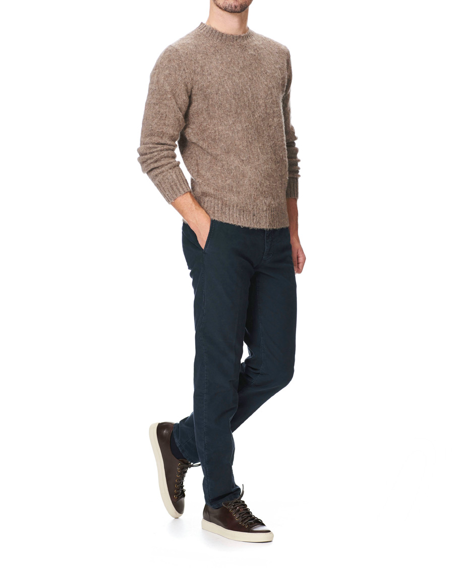 Herre | Gensere | Aspesi | Shetland Crew Neck Sweater Grey Melange