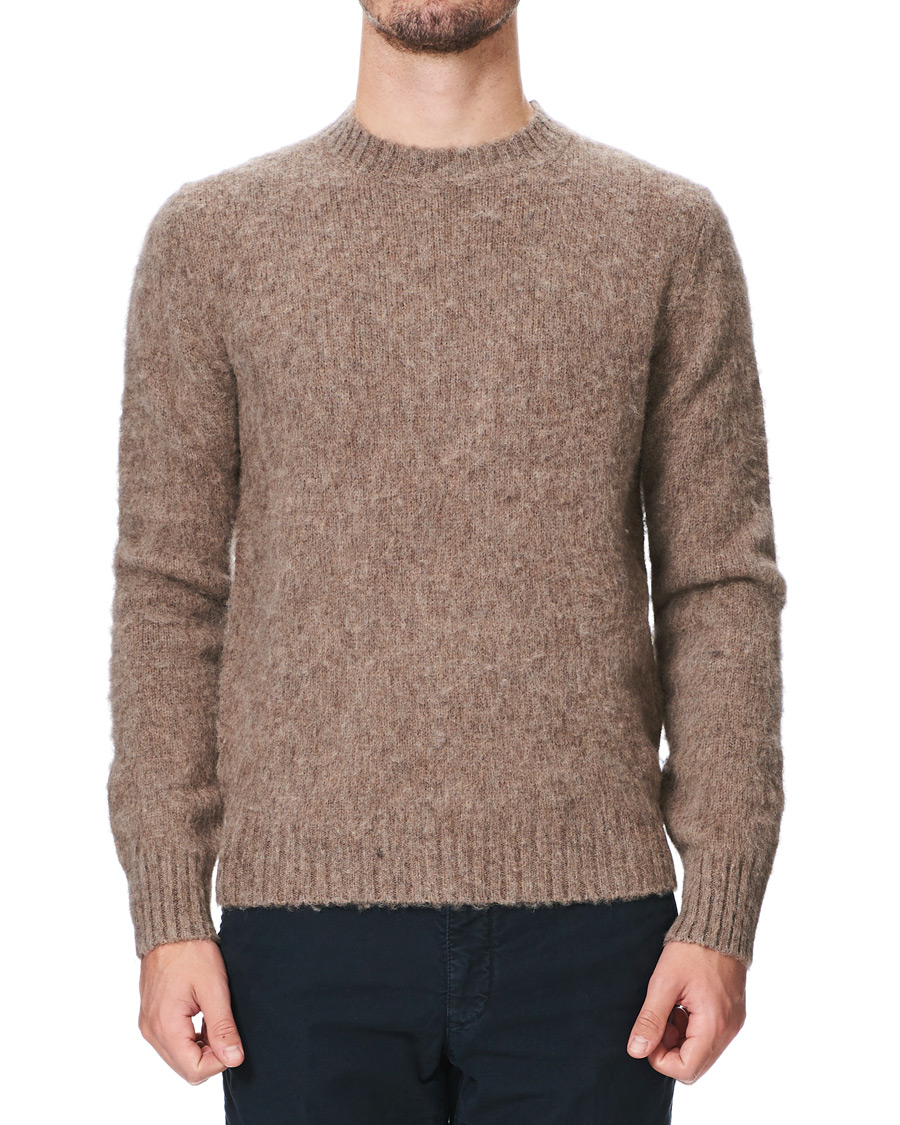 Herre | Gensere | Aspesi | Shetland Crew Neck Sweater Grey Melange