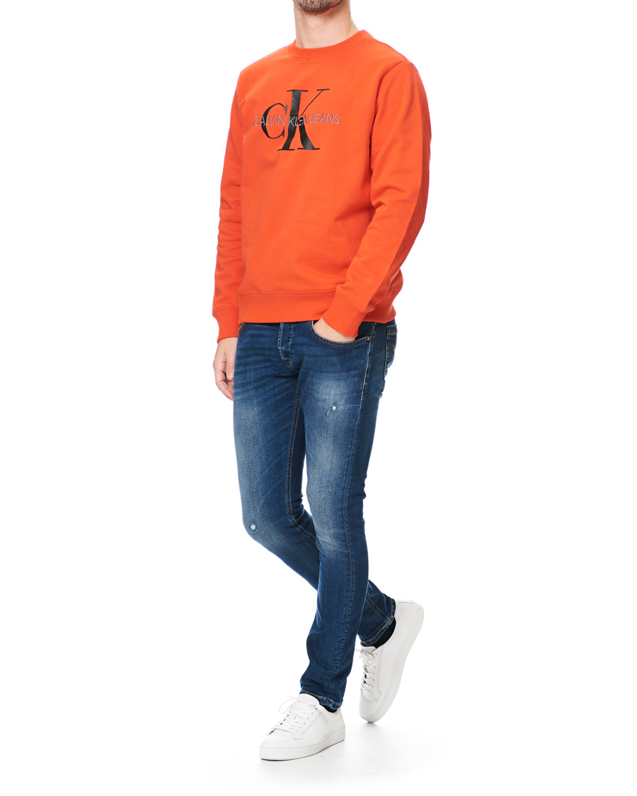 Herre | Gensere | Calvin Klein Jeans | Monogram Crew Neck Sweatshirt Cherry Tomato